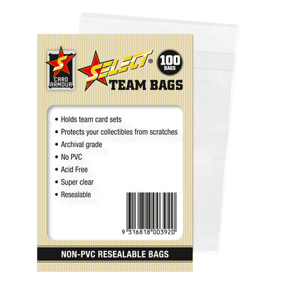 Card Armour Select Resealable Team Bags (Pack of 100)
